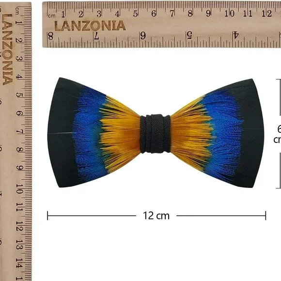 Feather Bow Ties for Men Original Luxury Elegant Wedding Bow Tie Pre-Tied Handma
